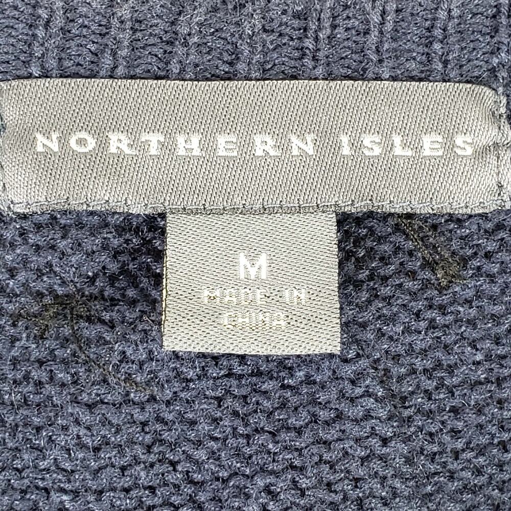 Vtg Northern Isles Cardigan Sweater Blue Embroidered Teacher Calendar Medium - Picture 9 of 12